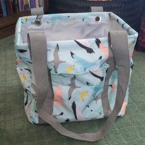 NWOT Thirty One Small Utility Tote, Bird Print